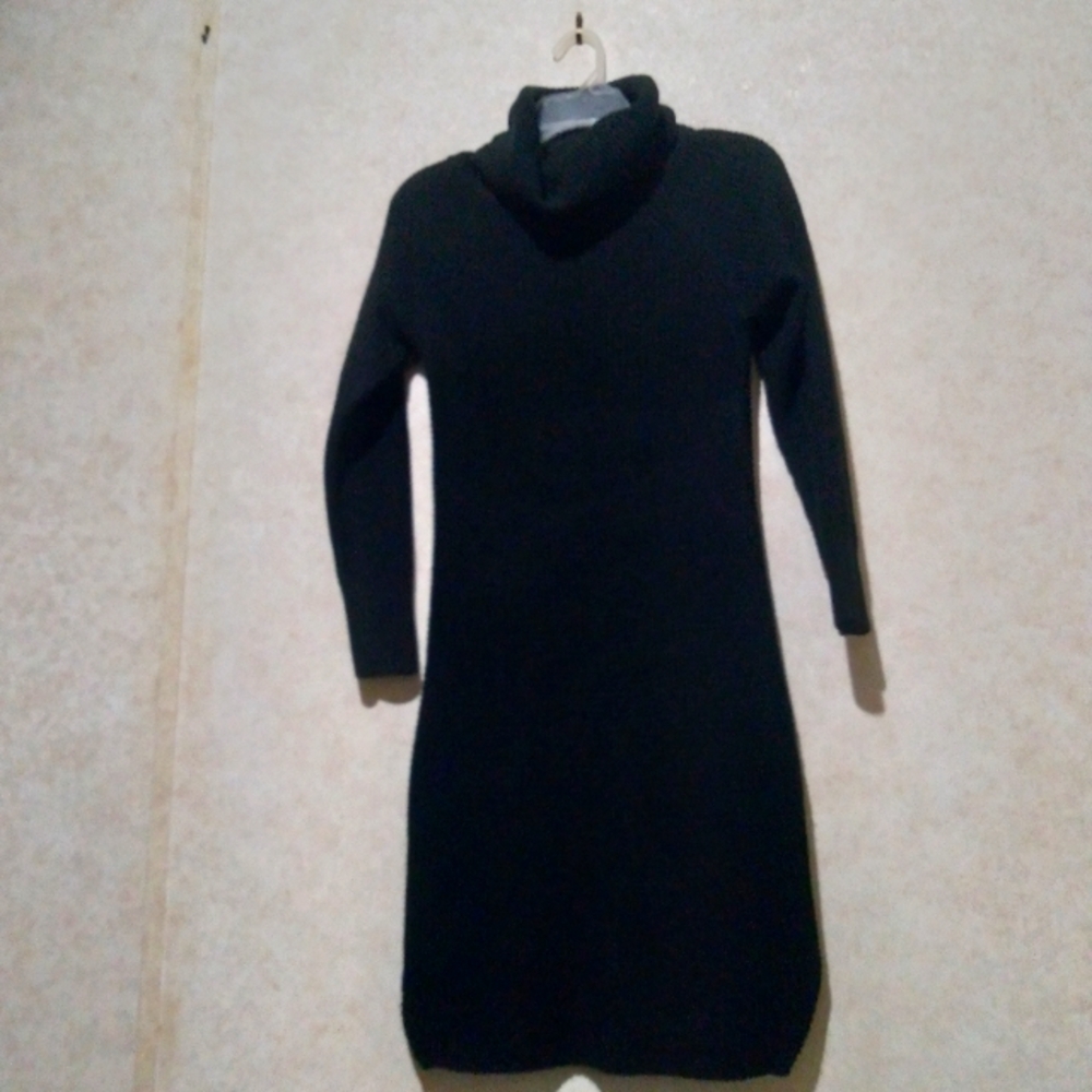 Dex black shaker knit style, cowl neck sweater dress size small